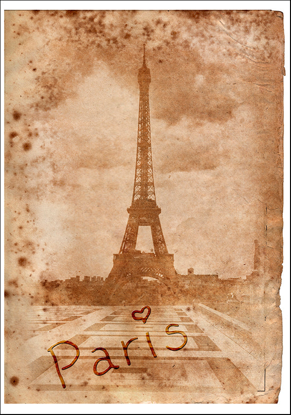 15462639 Eiffel Tower Grunge II, available in multiple sizes