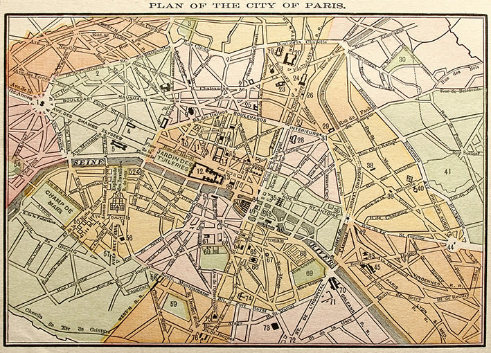 15885665 Old Paris Map, available in multiple sizes