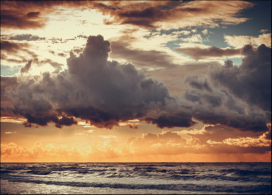 176797279 seascape evening Baltic sea sunset horizon and cloudy sky, available in multiple sizes - Chamton