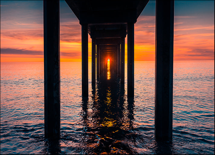 178876033 Sunset viewed from under Brighton Jetty South Australia, available in multiple sizes