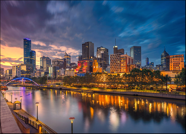 181263106 City of Melbourne Cityscape image of Melbourne Australia during dramatic sunset, available in multiple sizes