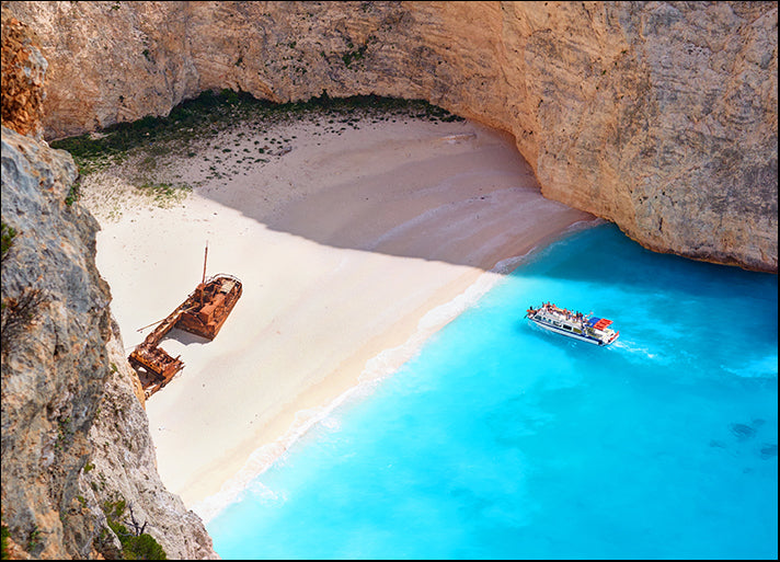 186731128 Shipwreck, Ionian Sea, Greece islands Zakynthos Navagio beach, available in multiple sizes
