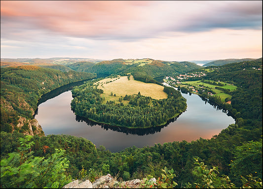 192881272 sunset Vltava river Central Bohemia region Czech Republic, available in multiple sizes