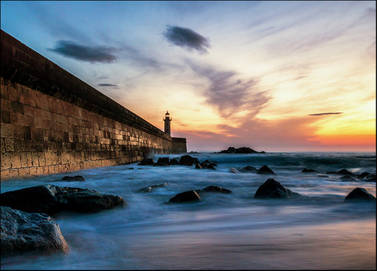 197686522 Sunset at the lighthouse Farol de Felgueiras, available in multiple sizes