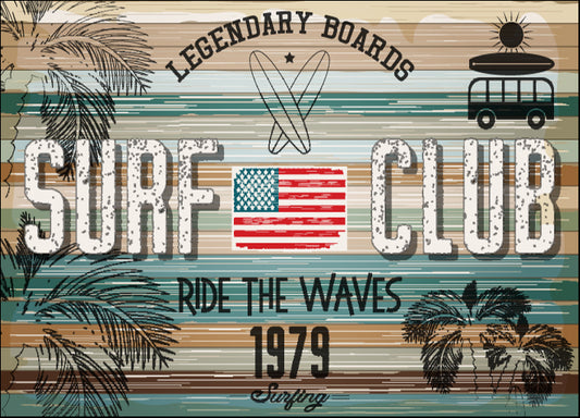202623691 Vintage Surf Club Poster, available in multiple sizes