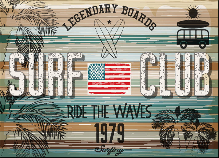 202623691 Vintage Surf Club Poster, available in multiple sizes