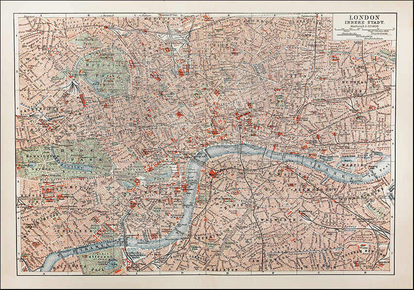 20431142 Antique London Map, available in multiple sizes