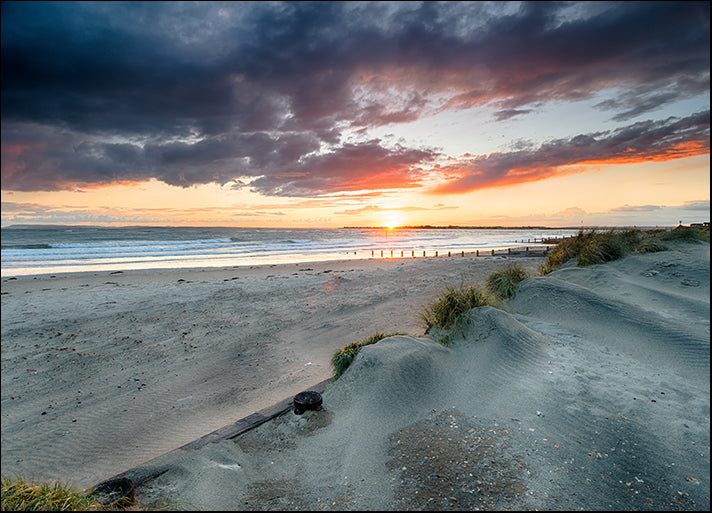 205187926 Stunning stormy sunset over the beach at West Wittering on the Sussex coast, available in multiple sizes