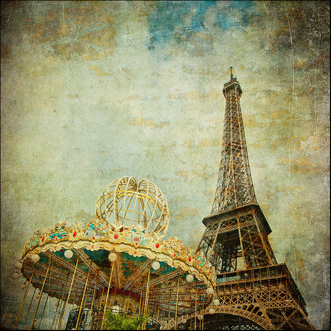 20600717 Eiffel Tower Over the Carousel, available in multiple sizes