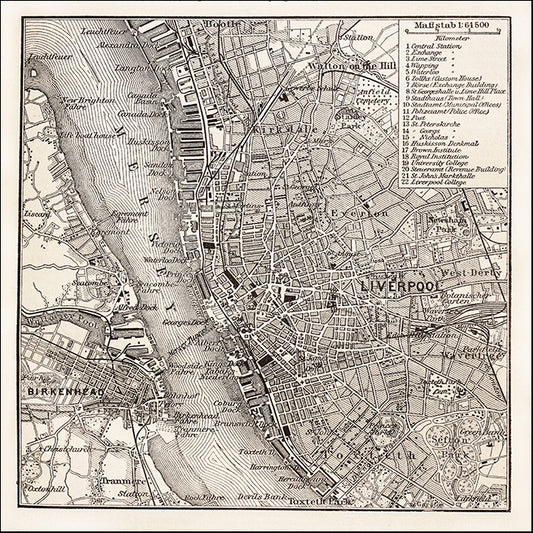 22572801 Antique Map of Liverpool, available in multiple sizes