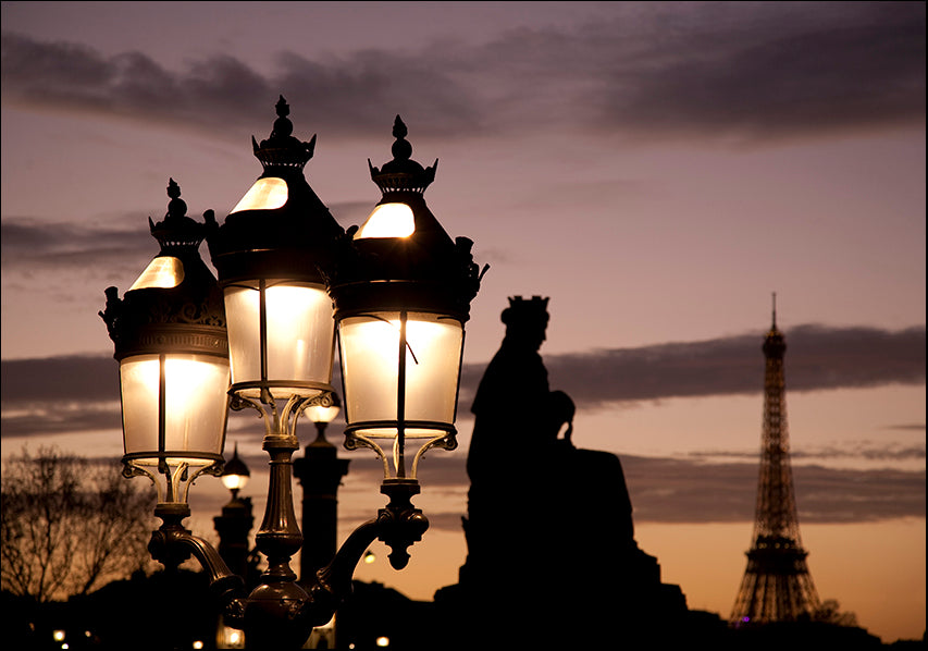 22730663 Paris street lights with view to the Eiffel Tower, available in multiple sizes