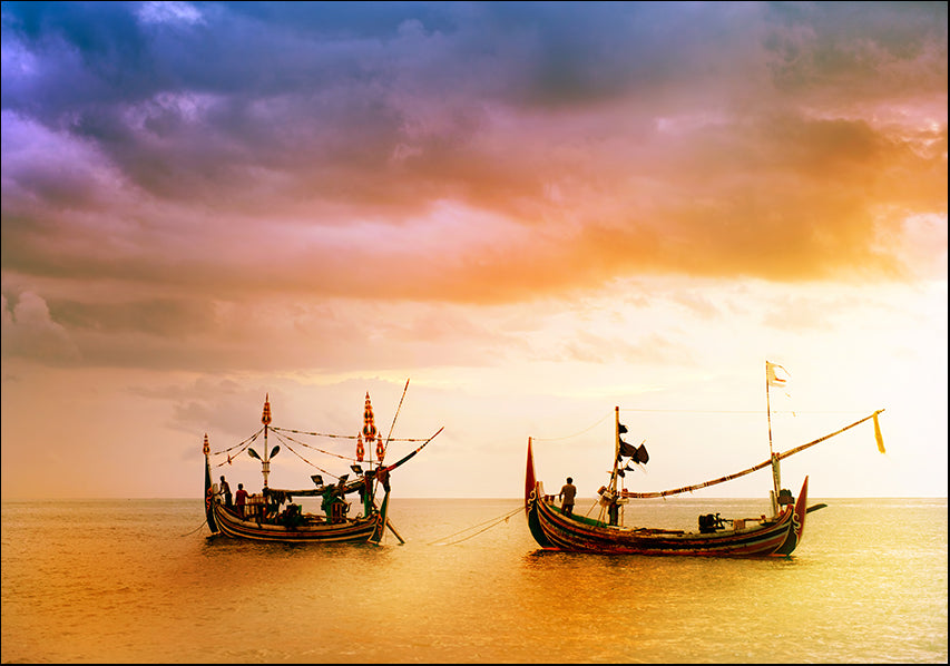 22852991 Bali Boats at sunset, available in multiple sizes