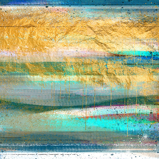 37913 MA Teal and Gold II , available in multiple sizes - Chamton