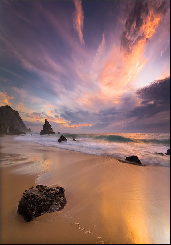 3993924 Sunset over Crashing Waves, available in multiple sizes