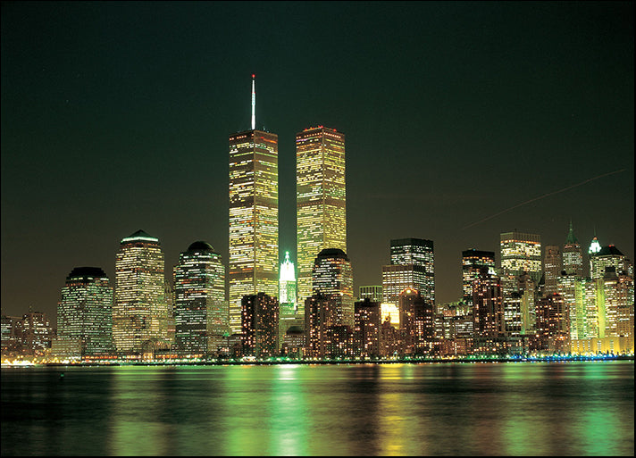 408859 twin towers at night New York city, available in multiple sizes