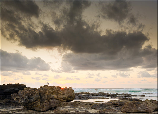 55692704 Amazing sunrise colours at the beach on Stradbroke Island Queensland Australia, available in multiple sizes
