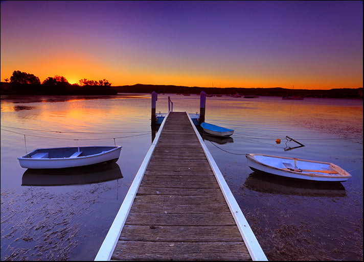59051399 Little boats and a jetty at sunset on the Brisbane Waters Central Coast Australia , available in multiple sizes - Chamton