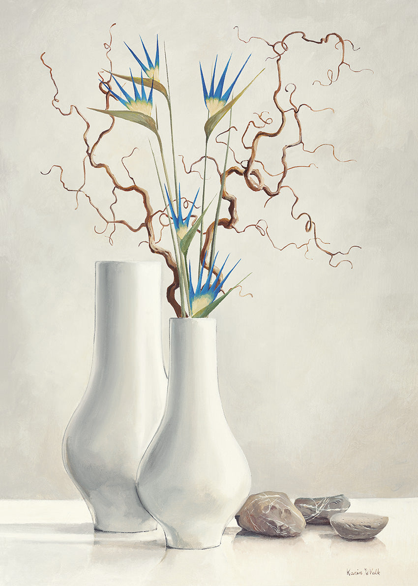 6255 MA Willow Twigs with Blue Flowers, available in multiple sizes - Chamton