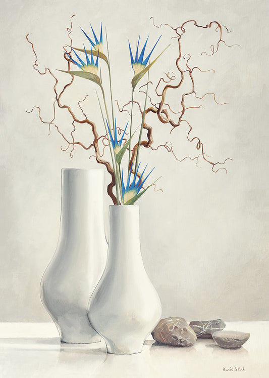 6255 MA Willow Twigs with Blue Flowers, available in multiple sizes - Chamton