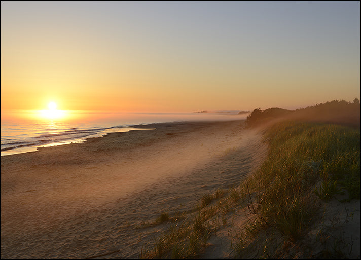 67666177 foggy sunrise along beach at Prince Edward Island National Park Canada, available in multiple sizes
