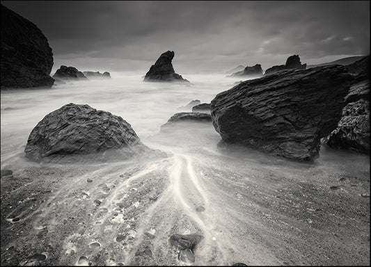 69370066 Beach in black and white, Fontes beach, Ferrol Galicia Spain, available in multiple sizes - Chamton