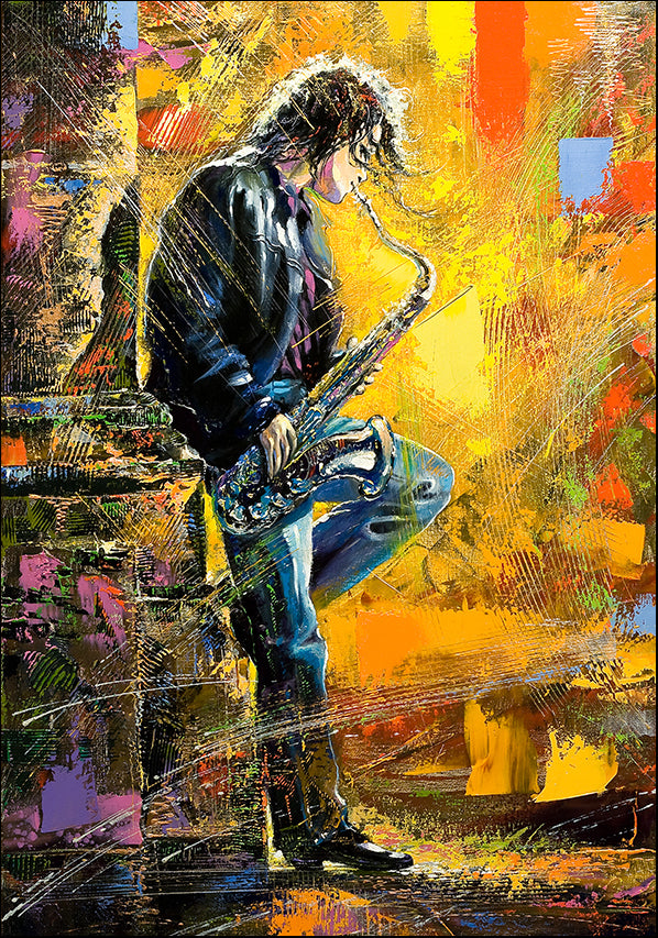 7302348 Man playing the Saxaphone, available in multiple sizes