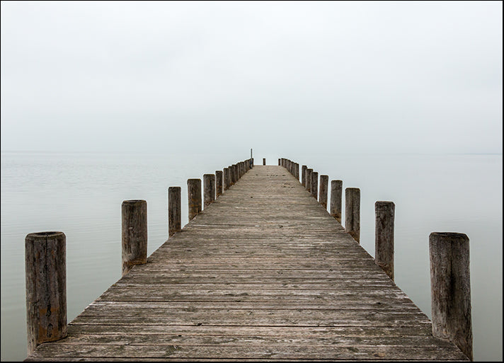 74575576 Deserted jetty pier in foggy weather, available in multiple sizes