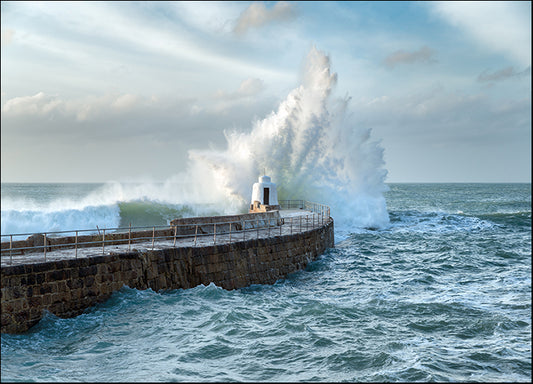 84829169 Monkey Hut on the stone pier at Portreath on the Cornwall coast, available in multiple sizes - Chamton