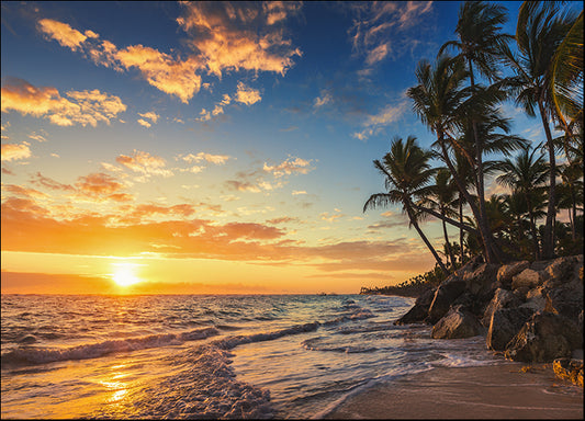89927141 Landscape of paradise tropical island beach sunrise, available in multiple sizes
