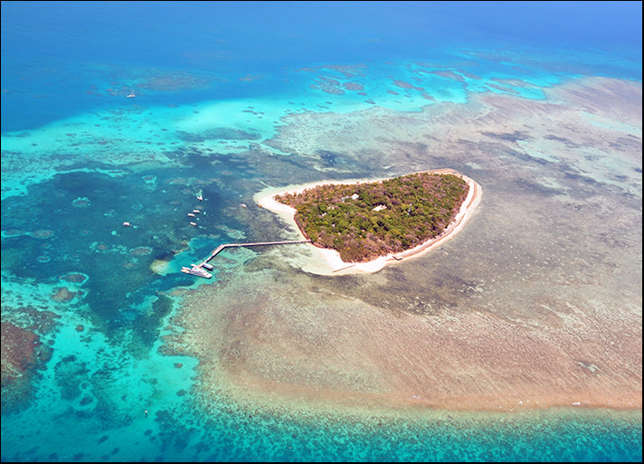 A8396305 Green Island Great Barrier Reef, Cairns Australia seen from above, available in multiple sizes