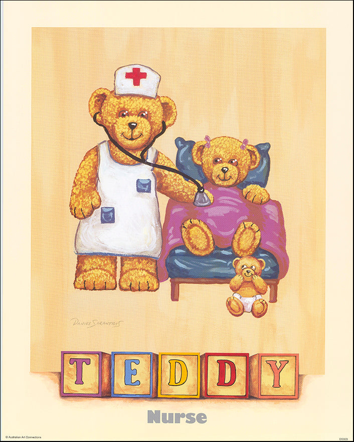 AAC DS003 Nurse Teddy by Daniel Sarantidis multiple sizes on paper