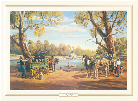 AAC JCO331 Catching Catfish by John Cornwell multiple sizes on paper