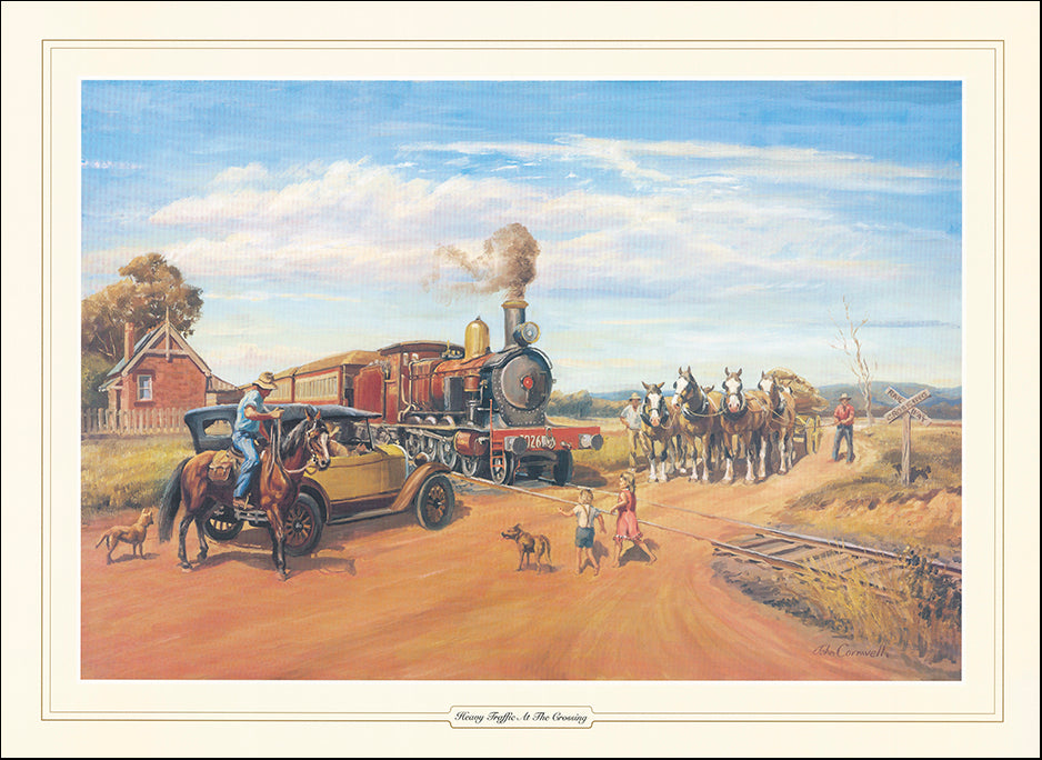 AAC JCO335 Heavy Traffic at the Crossing by John Cornwell multiple sizes on paper