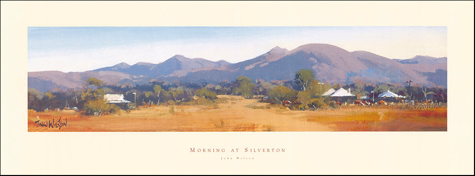 AAC JW301 Morning at Silverton by John Wilson 82x30cm on paper