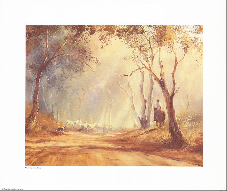 AAC KB101 Mustering Near Molong by Kevin Best 45x38cm on paper