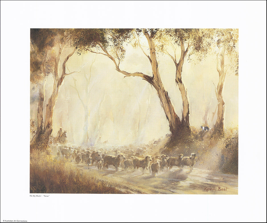 AAC KB102 The Big Muster Tuena by Kevin Best 45x38cm on paper - Chamton