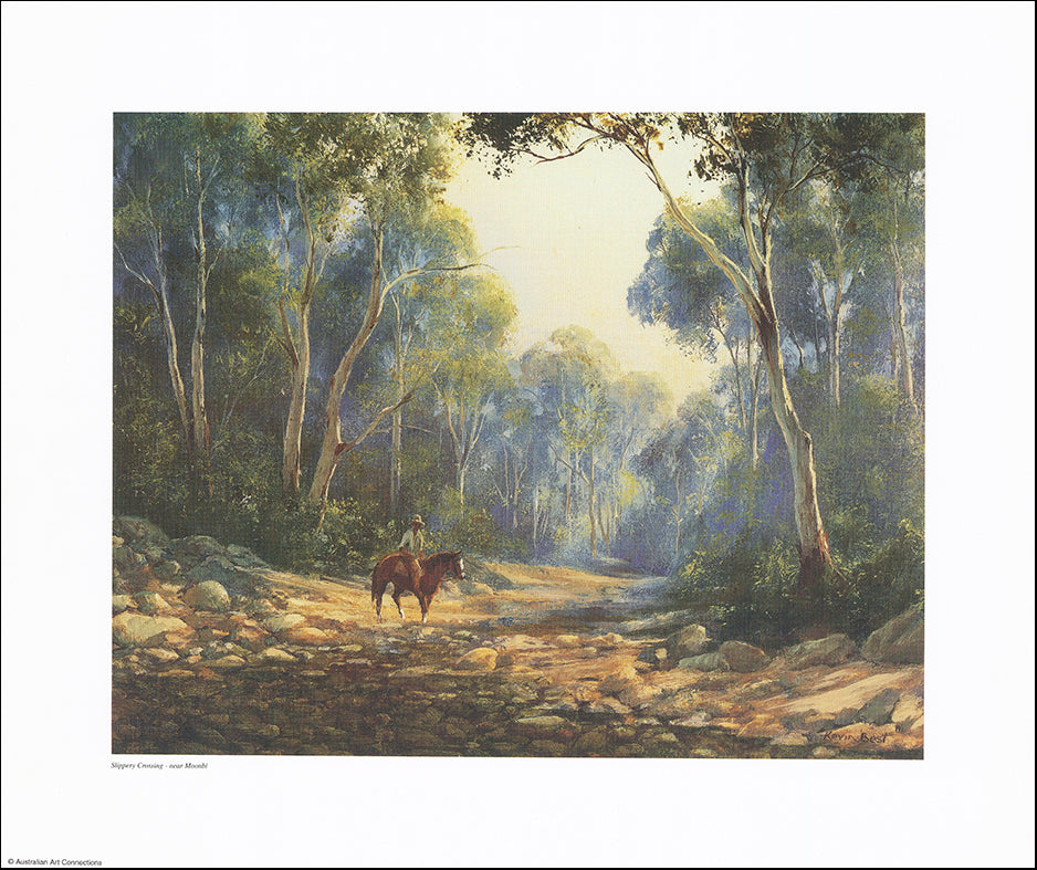 AAC KB103 Slippery Crossing by Kevin Best 45x38cm on paper