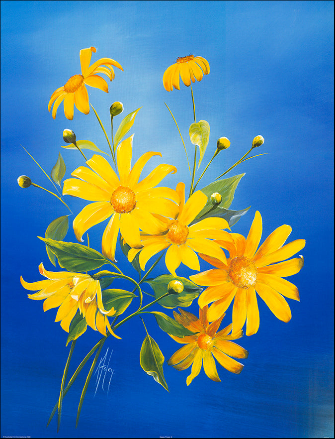 AAC KF017 Happy Flower 2 by Karen Foley 60x79cm on paper