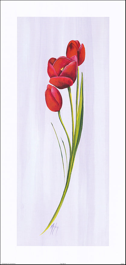 AAC KF055 Tulip Red 3 by Karen Foley 37x78cm on paper