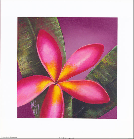 AAC KF108 Cherry Cheer Frangipanni 2 by Karen Foley 35x35cm on paper