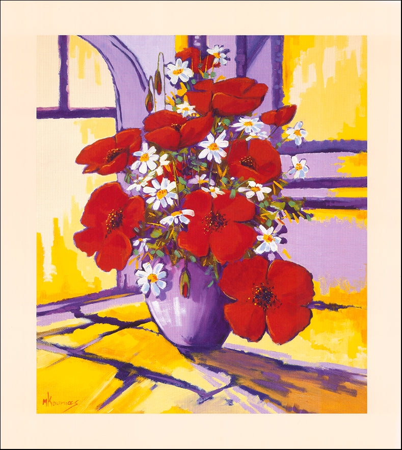 AAC MK006 Amongst the Poppies by Marino Kounias 68x76cm on paper