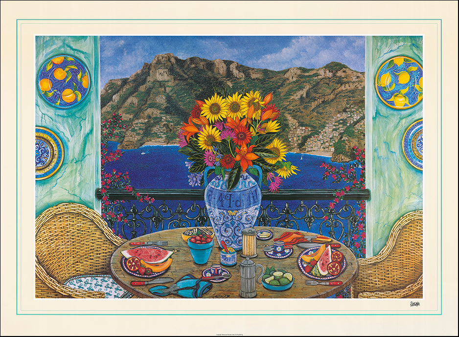 AAC SBO441 Breakfast Over Positano by Sarina multiple sizes on paper