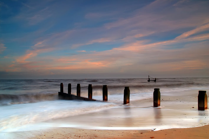 AADT81405355 Old pier at sunset, available in multiple sizes
