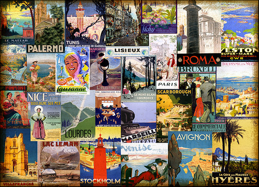 ALIZOE124080 World City Tour Collage, by Art Licensing Studio, available in multiple sizes