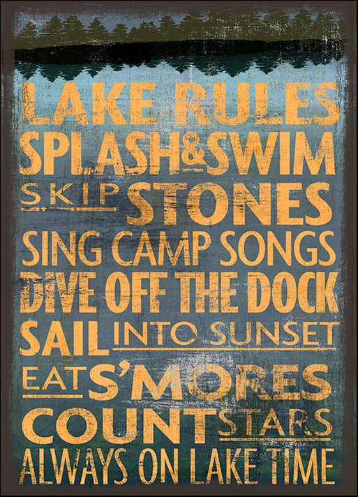 ALIZOE134286 Lake Rules, by Art Licensing Studio, available in multiple sizes