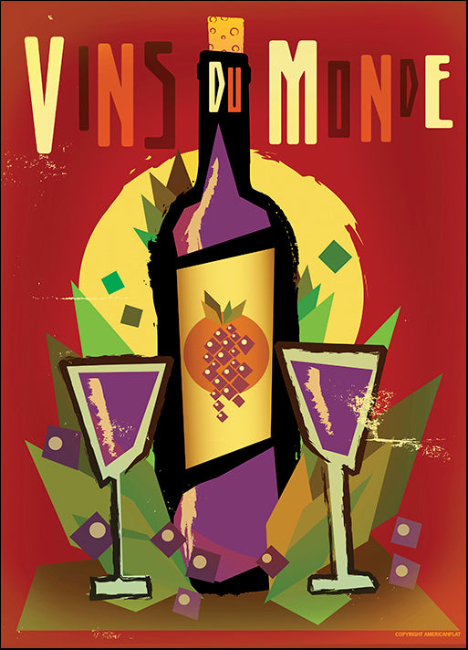 AMEFLA121739 Vins du Monde, by American Flat, available in multiple sizes - Chamton