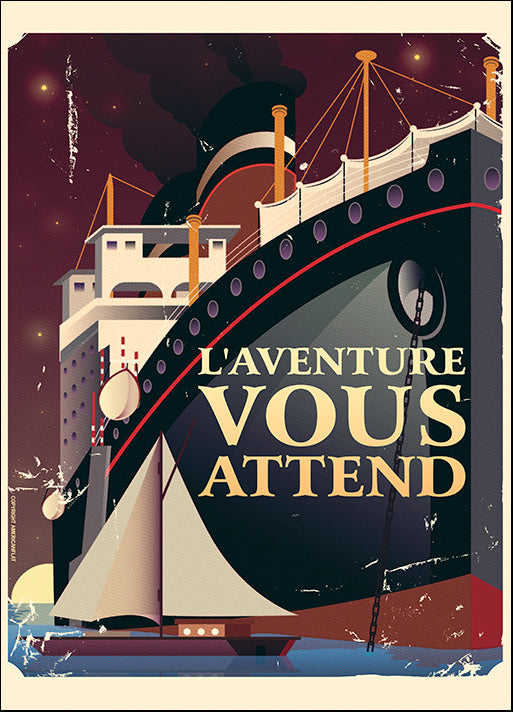 AMEFLA121742 L'aventure Vous Attend, by American Flat, available in multiple sizes