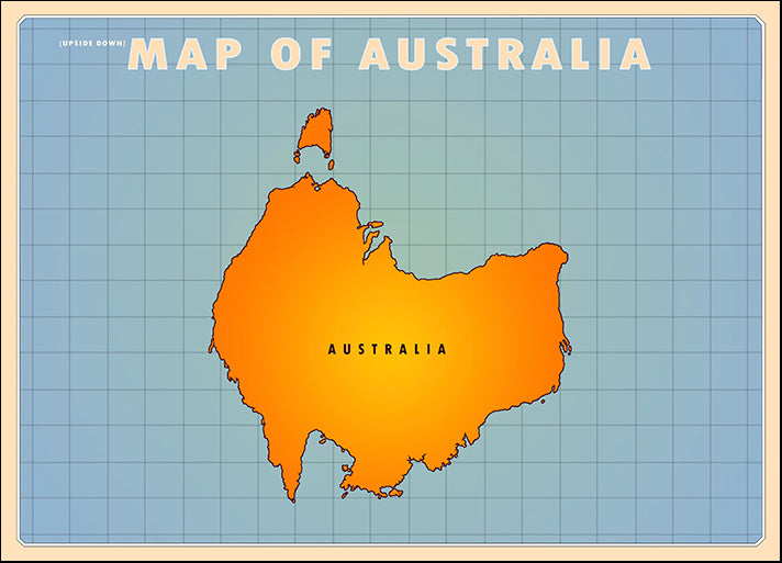 AMEFLA121781 Upside Down Australia, by American Flat, available in multiple sizes