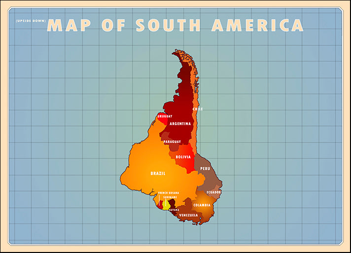 AMEFLA121782 Upside Down South America, by American Flat, available in multiple sizes