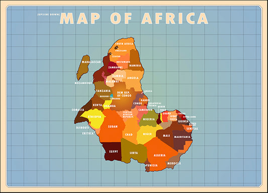AMEFLA121785 Upside Down Africa, by American Flat, available in multiple sizes
